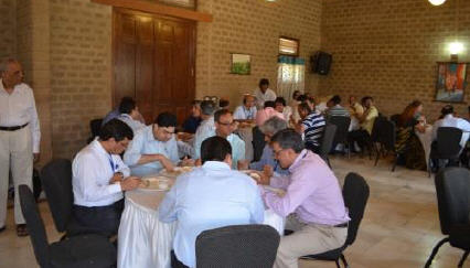 Delegates expressing their views during lunch