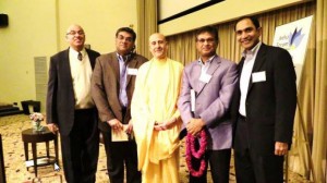 Seen with Radhanath Swami Davinder Sharma, Vikram Gulati, Sumit Ganguli and Hiten Patel